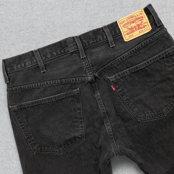 Levis 505 Jeans Men's 36x32 Black Regular Fit Straight Leg All Cotton Y2K 2006 - Picture 1 of 15